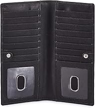 Wise Owl Portefeuille Long en Cuir Véritable pour Hommes et Femmes – Bifold RFID, Slim & Stylé, 2 Fenêtres pour ID, Porte-Cartes de Crédit dans Une Boîte Cadeau (Black)
