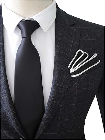 FOMANN Mens Formal Tie Wholesale Lot of 5 Mens Solid Color Wedding Ties 3.5 Satin Finish