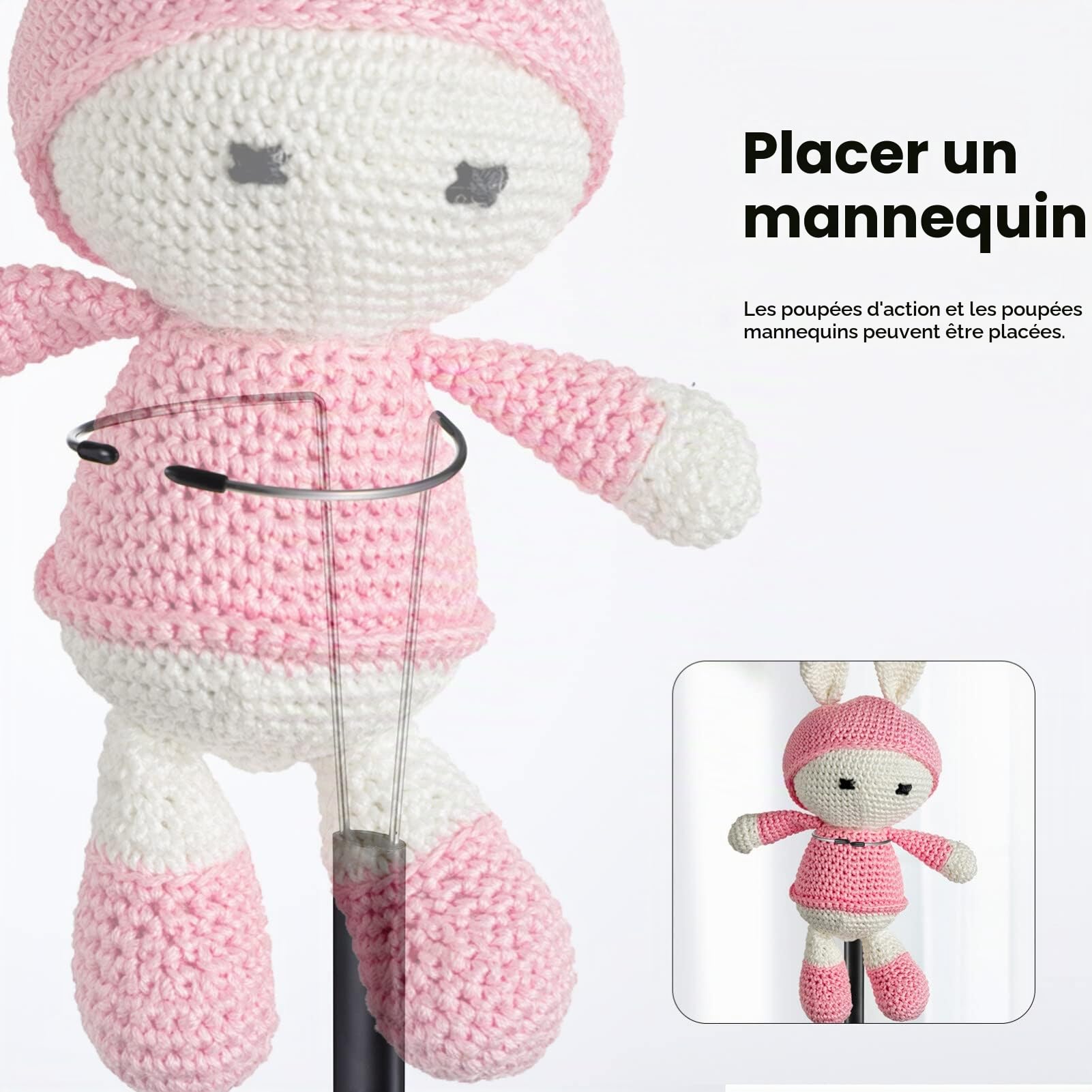 TOYANDONA 2 Pièces Hauteur Réglable Gabys Noir Dollhouae Affichage De Marionnettes De Poupée Support De Poupée Poupées Noires Organisateur De Jouets d'ours De Poupée Supports De Poupée