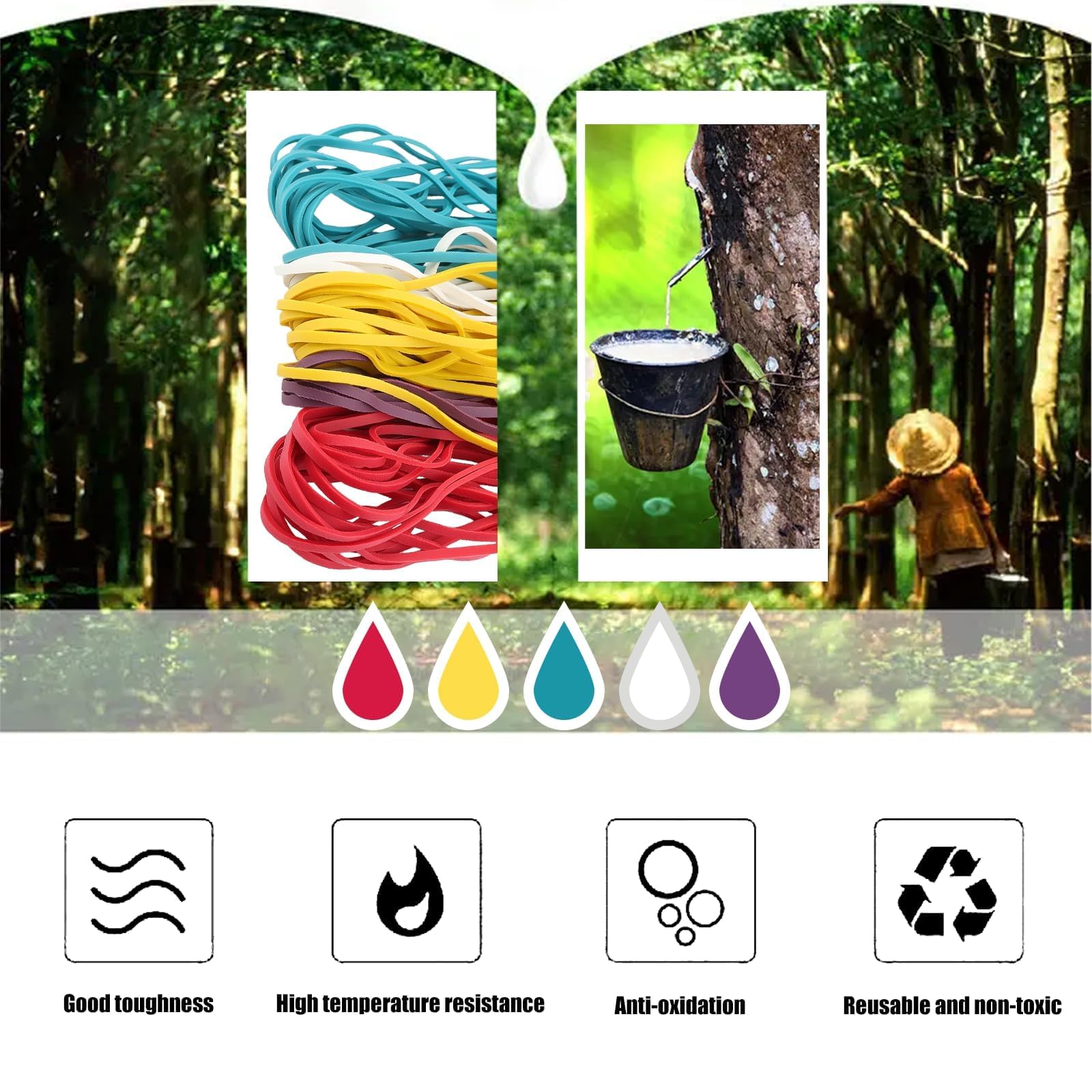 TXXATX Large Rubber Bands 75 Pieces Coloured Elastic Bands 180x3 mm Large Elastic Bands Heavy Duty Thick Office Strong for School Home Office Document Organizing Crafts DIY - Image 4