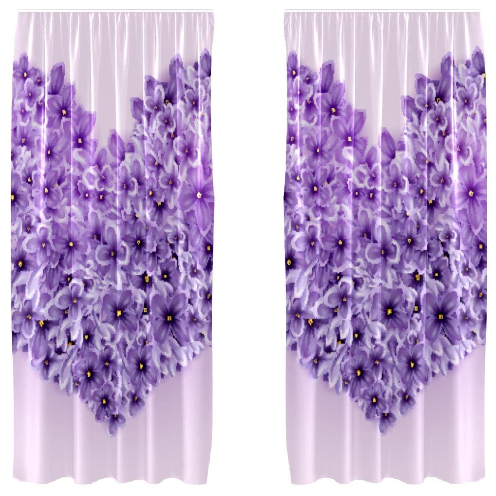 Rideaux de fenêtre violet fleur pour créer un cocon doux dans la chambre