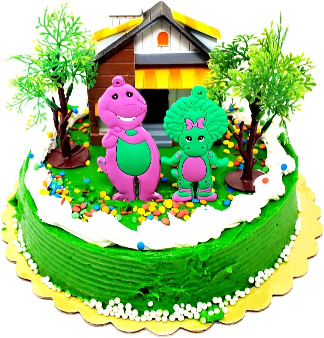 Cake Topper Barney and Friends Set Featuring Barney the Dinosaur and Beloved Characters BEC1
