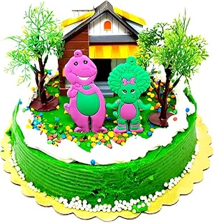 Barney and Friends Cake Topper Set Featuring Barney the Dinosaur and Beloved Characters BEC1