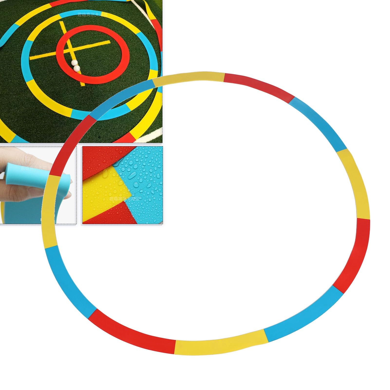 Focket Círculo de Objetivo de Golf, Ayuda de Entrenamiento para Lanzar y Lanzar para Crear Objetivos de Control de Velocidad, Anillo de tee, Anillos Multicolores (Rojo Amarillo