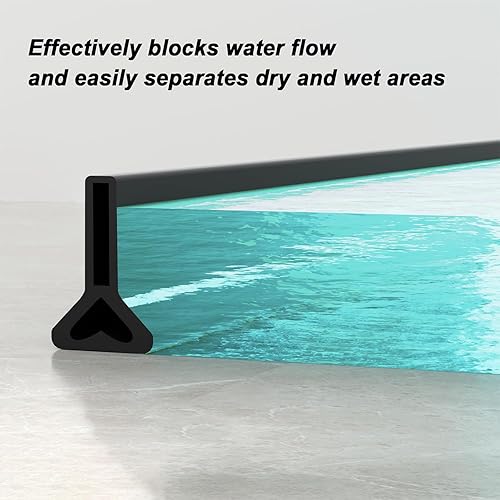 Miniatura 4 de SIKAIQI Presa de agua para fregadero, ducha, umbral de agua, barrera de agua plegable de 0.47 pulgadas de alto, barrera de bloqueo de agua,