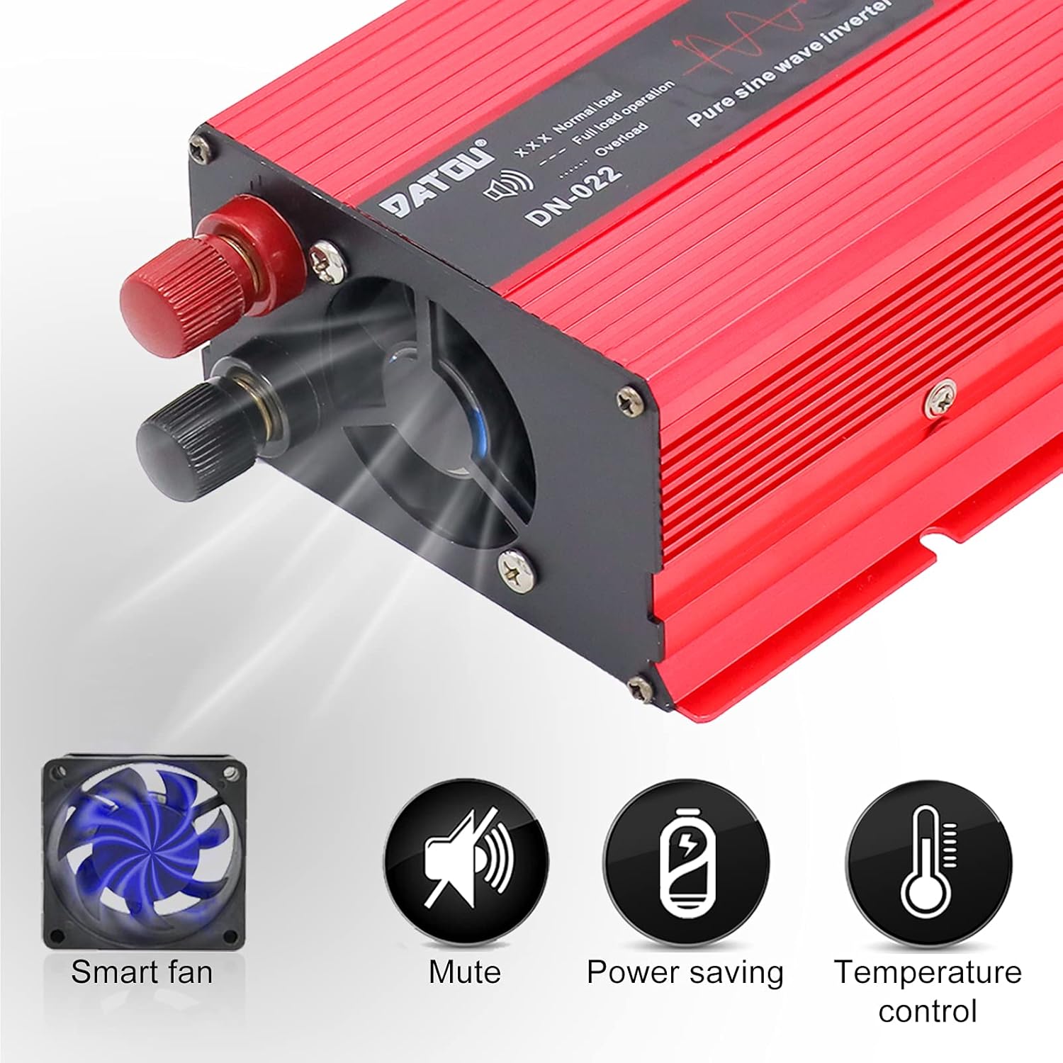Pure Sine Wave Power Inverter 1000W Peak 2200W Converter DC 12V to AC 110V 120V with LCD Color Display & USB Charging Port & 2 AC Outlets for RV Home Solar System Professional-Grade Voltage Converter : Automotive