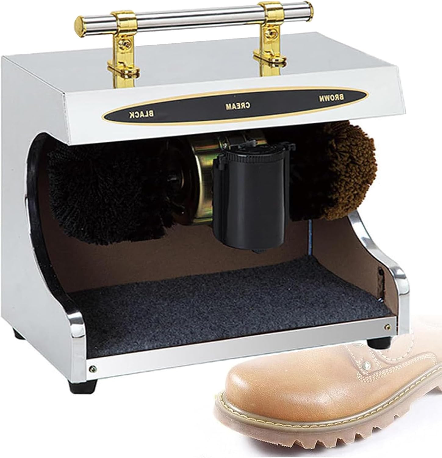 Automatic Induction Machine Shoe Polisher,Automatic Induction/Double Combination Brush/Overheating Power-Off Protection/Smooth Operations for Family,Hotel,Bank Use,C (C)