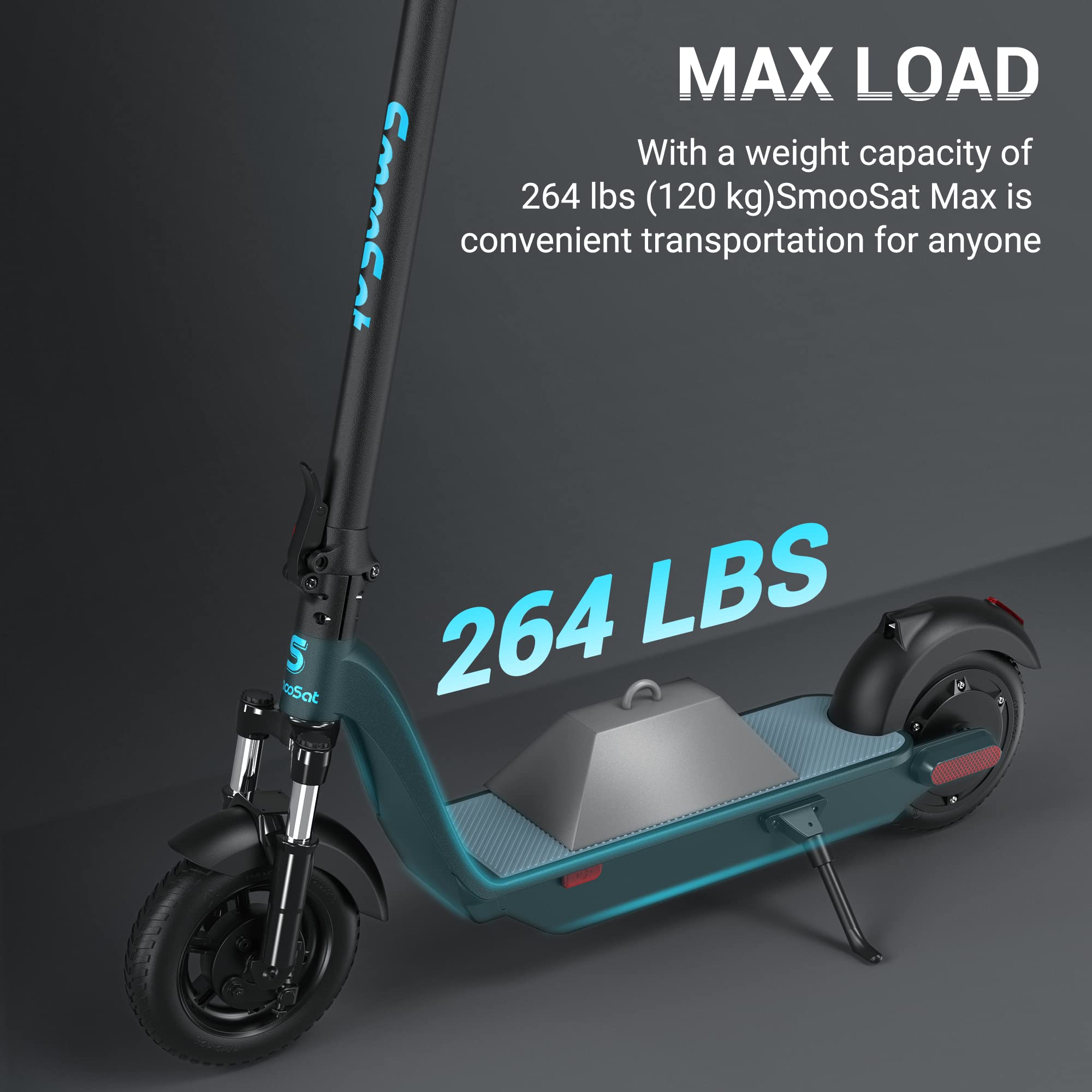 SmooSat MAX Electric Scooter Adults, 500W Powerful Brushless Motor, 18.