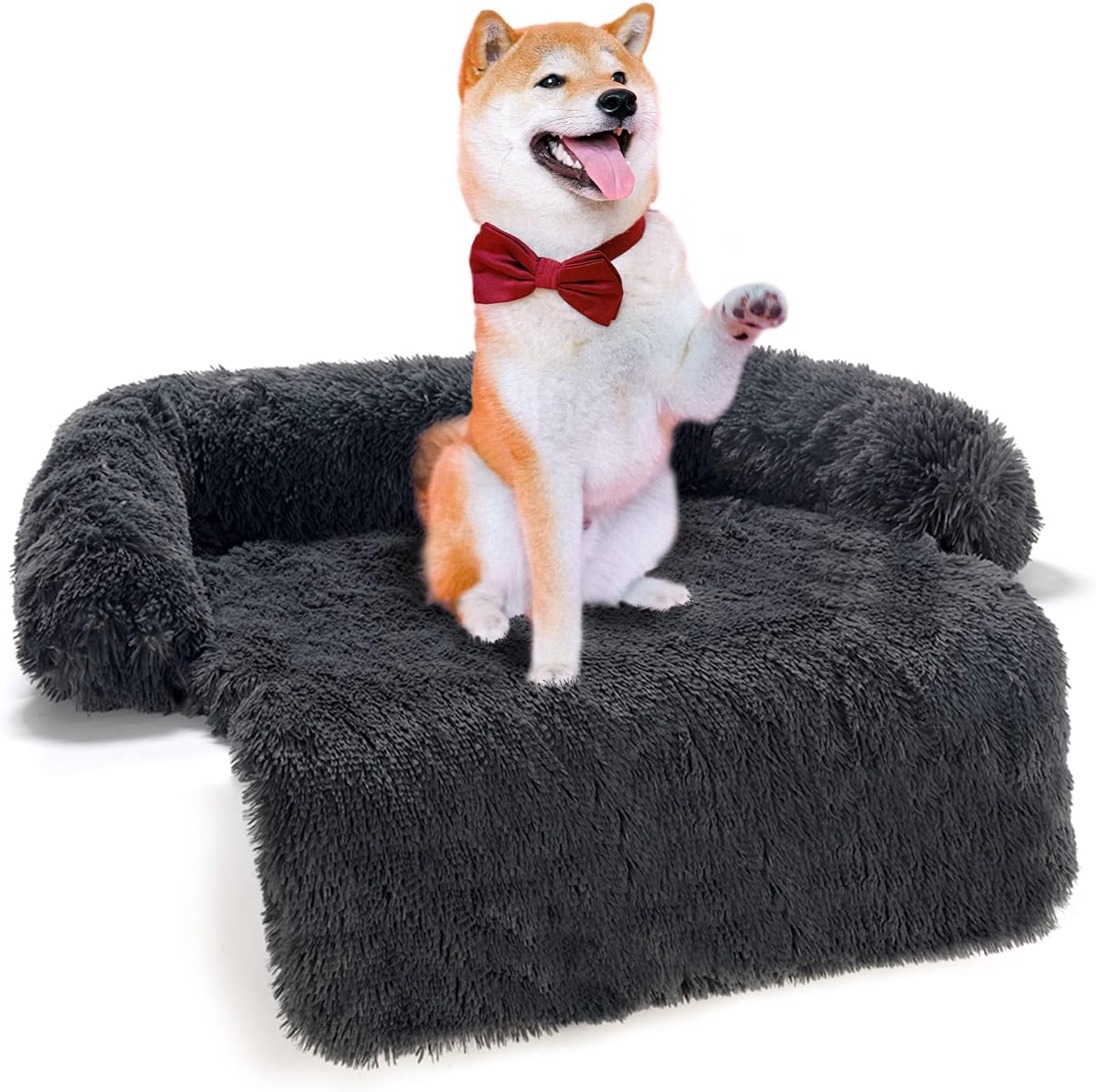 XRIPPLE Calming Dog Couch Mat, Washable Cover & Waterproof Liner for Furniture Protector, Fluffy Plush Pet Bed Mat for Medium Dogs