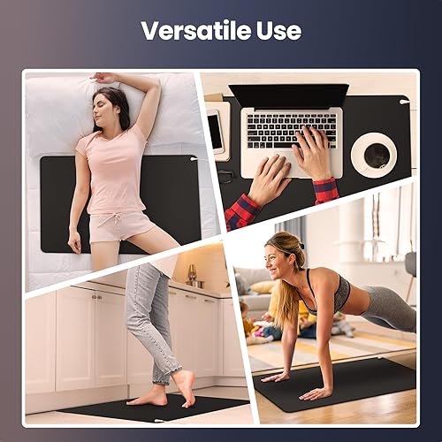 Miniatura 7 de Tapete de yoga para terapia de pies, tapete de pie para cama individualmatrimonial, 35.4 x 23.6 pulgadas, almohadilla de conexión a tierra para