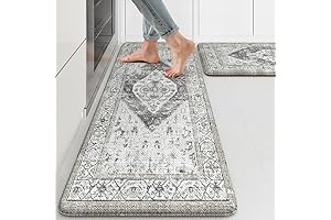 KIMDOE 2PCS Cushioned Anti-Fatigue Kitchen Floor Rugs and Mats
