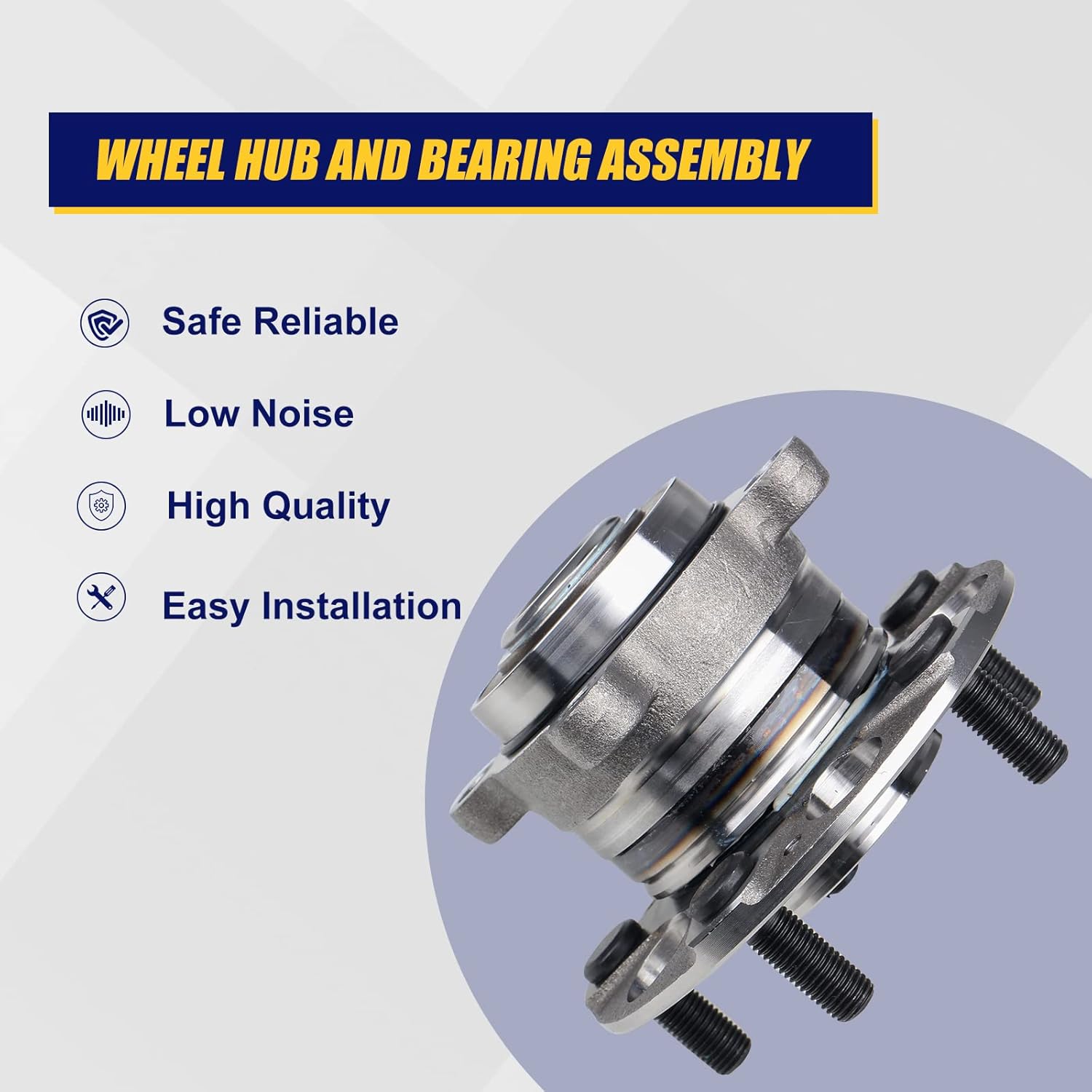 KUSATEC 512353 Rear Wheel Bearing Hub Assembly for Honda Accord 2008-2012 Acura TSX 2009-2014, 5 Lug w/ABS - Image 2