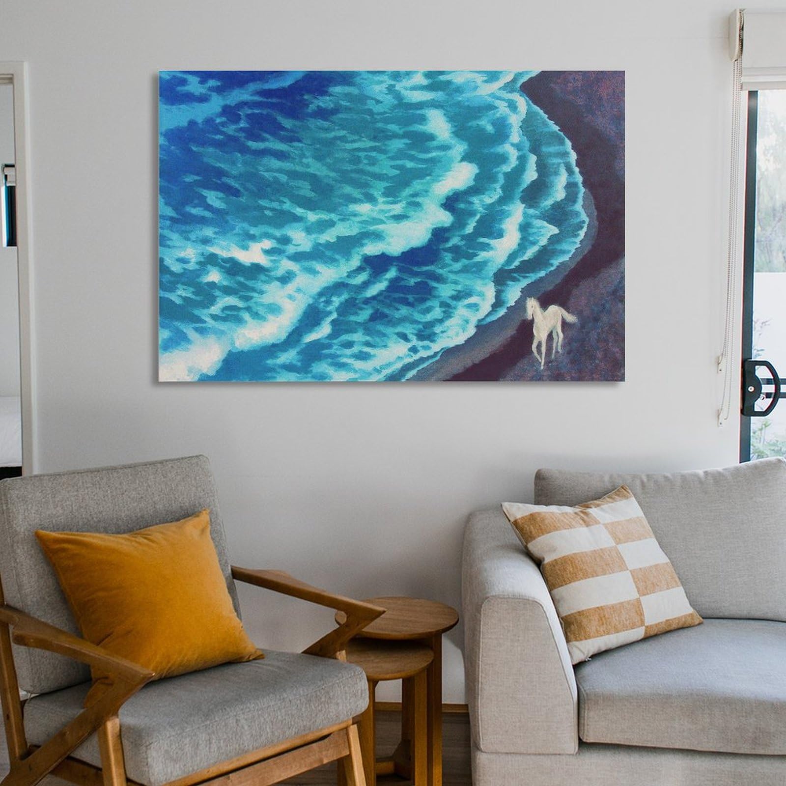 Amazon.co.jp: 東山魁夷「風吹く浜」風景画有名画家、版画家、作家