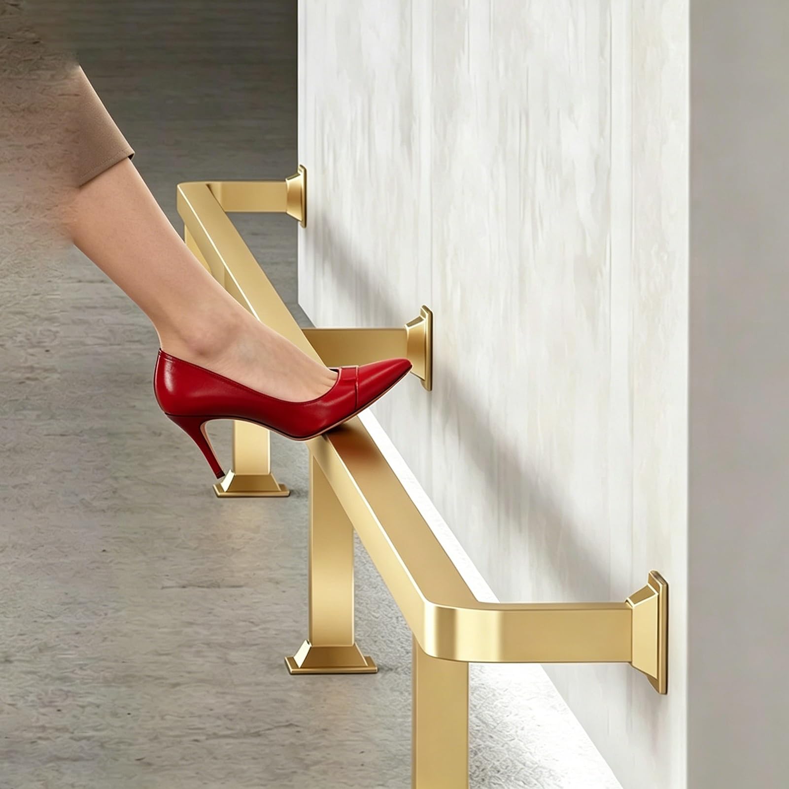 Jievmrs Floor-standing Bar Foot Railing Hardware Kit, Stainless Steel Foot Rail Square Tubing for Barstools, Commercial Footrest Systems Improve Comfort(10.5ft/320cm)