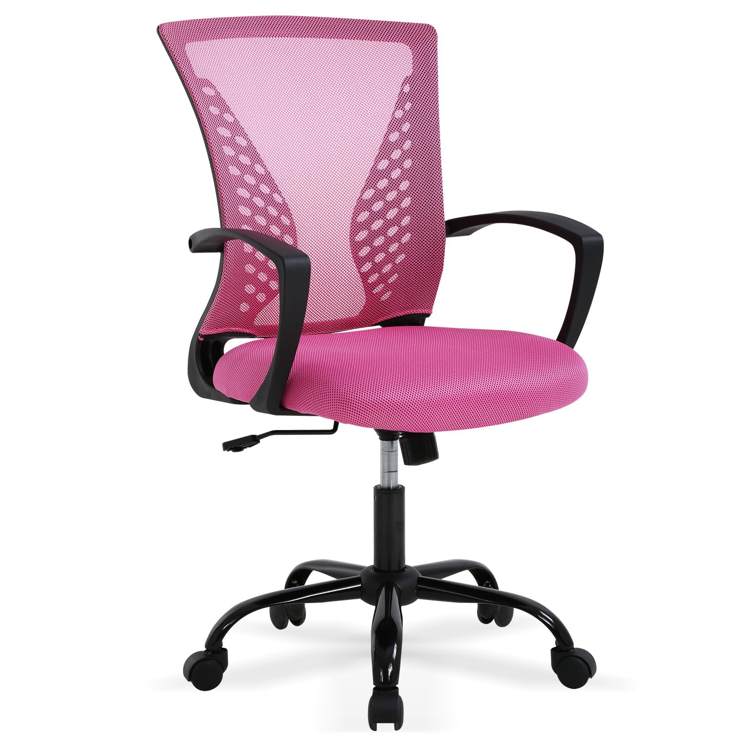 Ergonomic Office Chair - Soft Mesh Computer Chair with Lumbar Support Adjustable Arms Modern Mid Back Swivel Chair