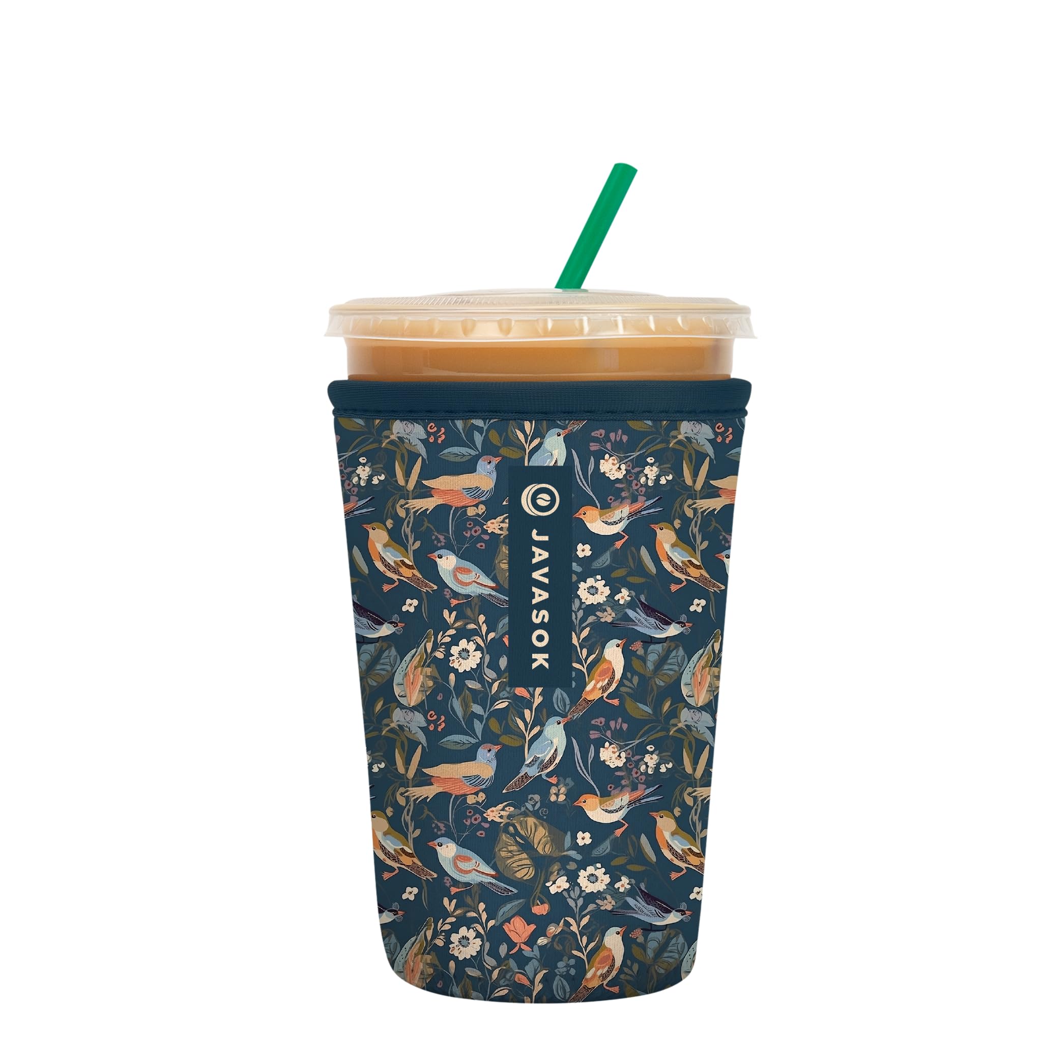 Sok It JavaSok Iced Coffee &amp; Cold Soda Insulated Neoprene Cup Sleeve (Early Birds, Medium: 22-28oz)