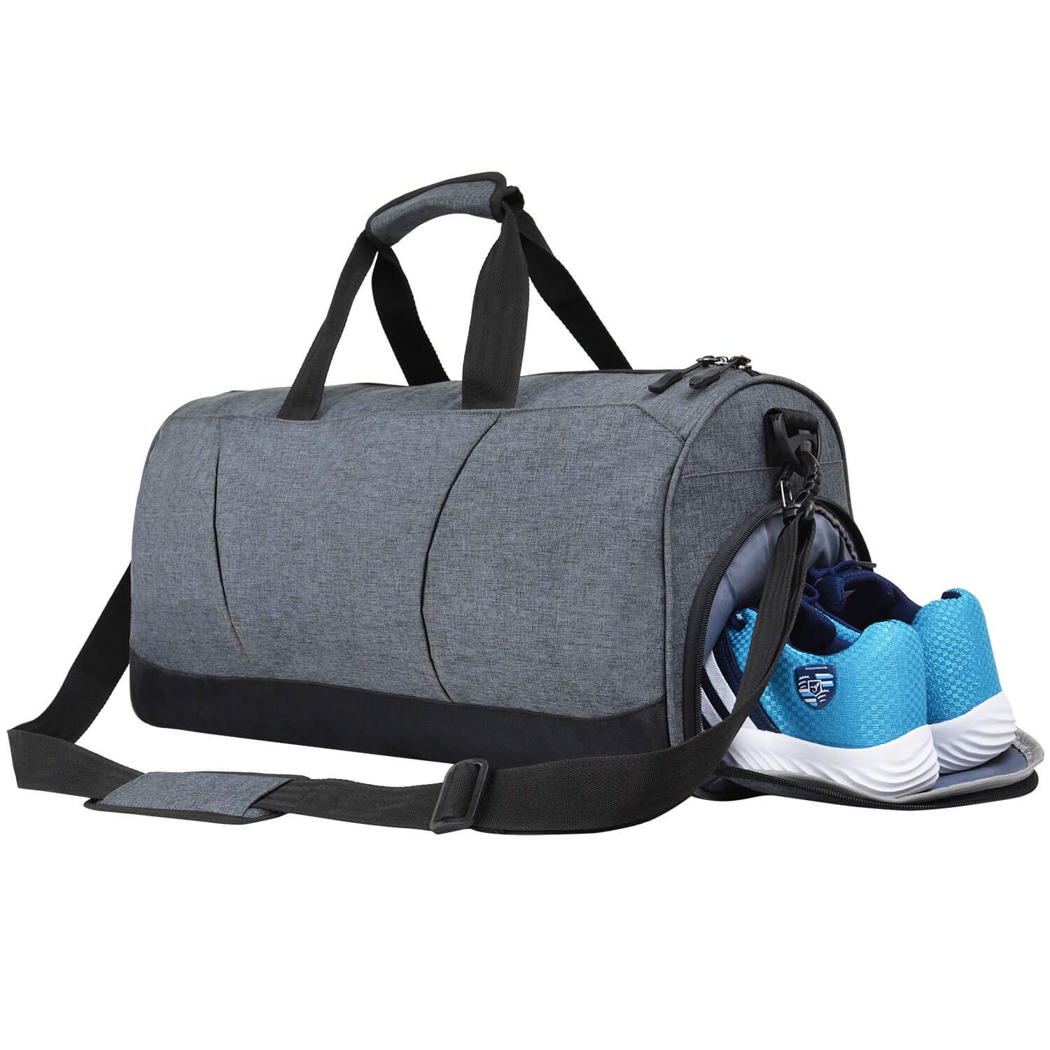 Polyester Sports Duffel Gym Bag For Men's, Women's With Wet Pocket And Shoe Compartment (Dark Grey 32L), 9 Cm-image-35