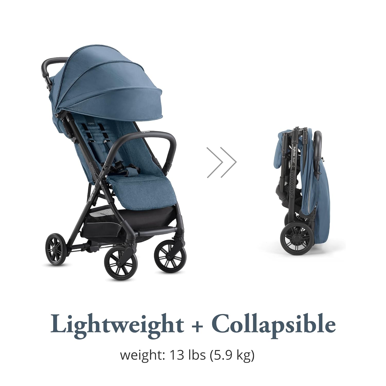 Inglesina Quid Stroller demonstrating its lightweight and collapsible design.