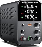 Vista 10 de Fuente de alimentación de CC variable, fuente de alimentación de banco con perilla de ajuste del codificador, botón de activación/desactivación