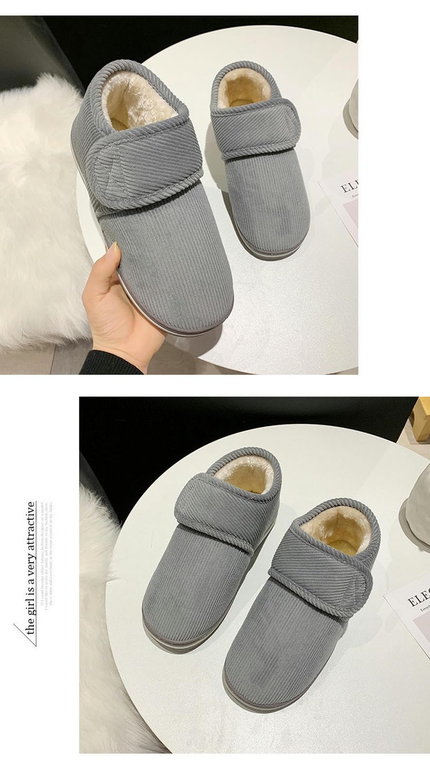 Pantofole Slifor In Feltro Fuzzy Da Donna Memory Foam Chiuse Slifori Da Signore Con Suola In Gomma Antiscivolo Calda-viola-35-36