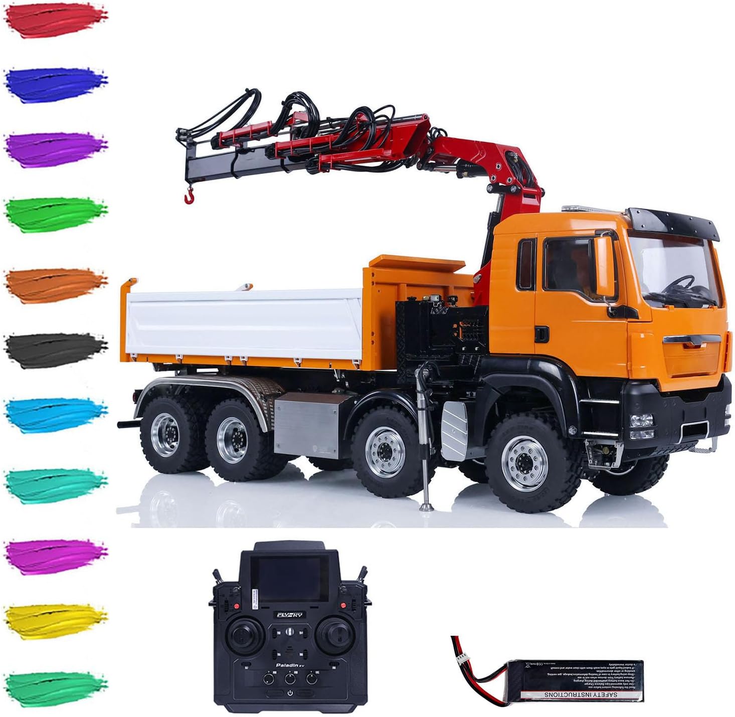TOUCAN RC HOBBY LESU 1/14 RC Hydraulic Dump Truck 8X8 Remote Control Crane Dumper Tipper Cars