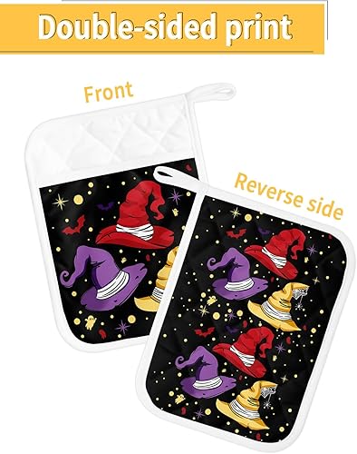 Miniatura 2 de Halloween 2Pcs Pot Holders for Kitchen,Non Slip & Heat Insulation Terry Cloth Potholder Set with Pocket,Thick Hot Pad Oven Mitts Trivet Coaster for