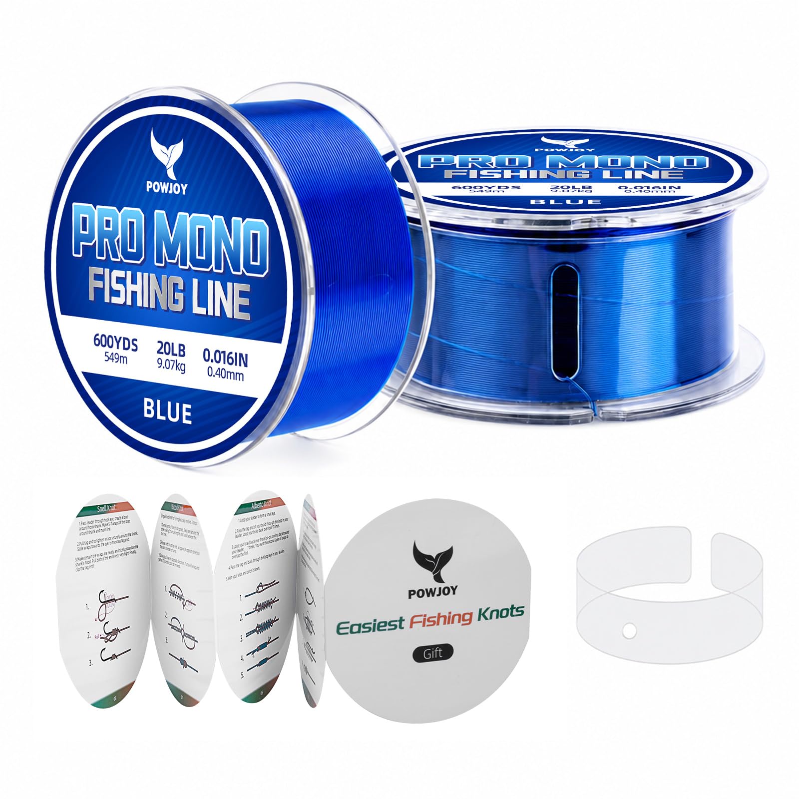 Monofilament Fishing Line with Knot Guide Cards for Beginners to Pro