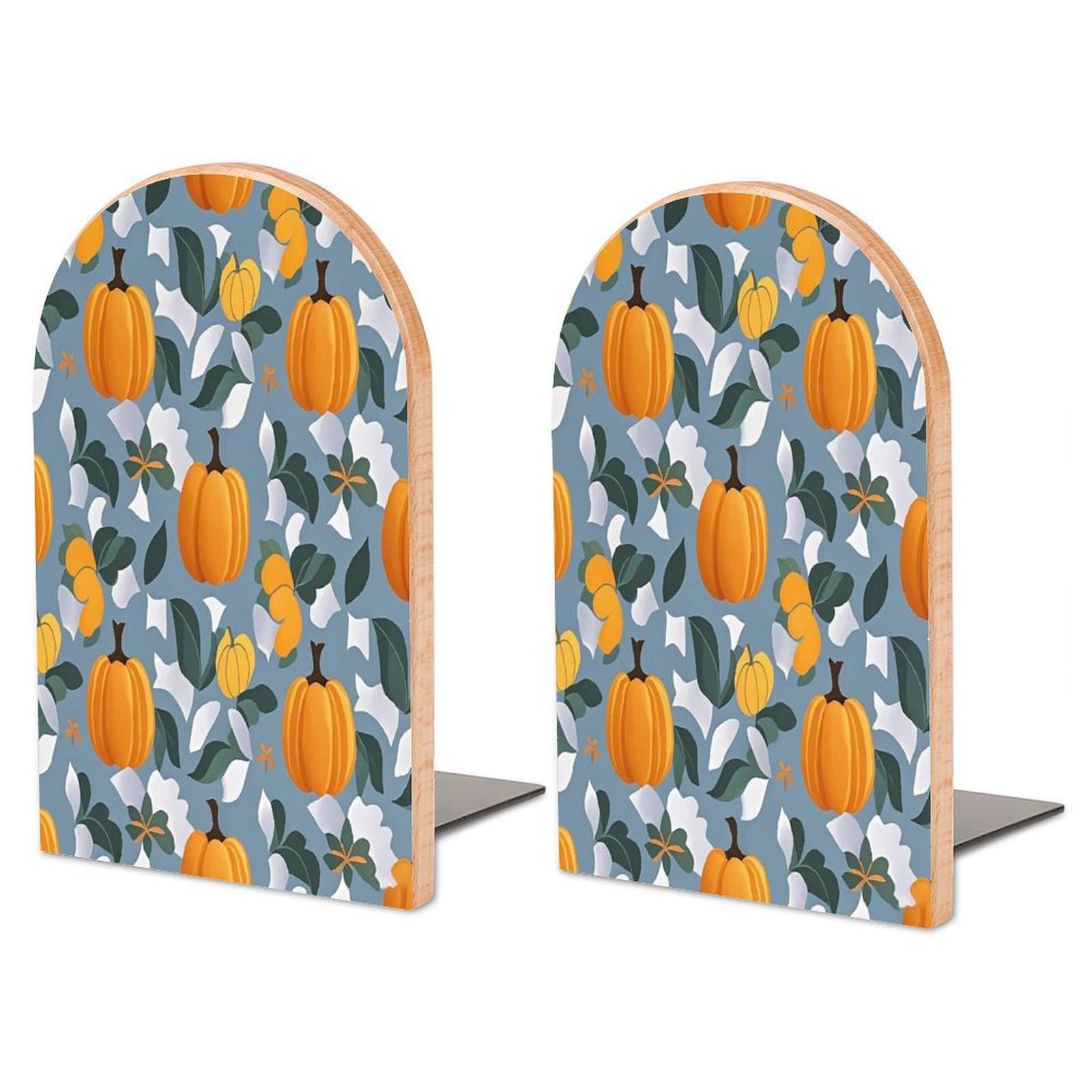 Sujetalibros de madera con calabazas loranxa, organizador antideslizante para estantes modernos