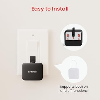 Switchbot Smart Switch Button Pusher (Bluetooth) Fingerbot for Rocker Switch/One-Way Buttons with hub 2, App Timer Control, No Wiring, Optional Hub Required for Voice/Remote, White