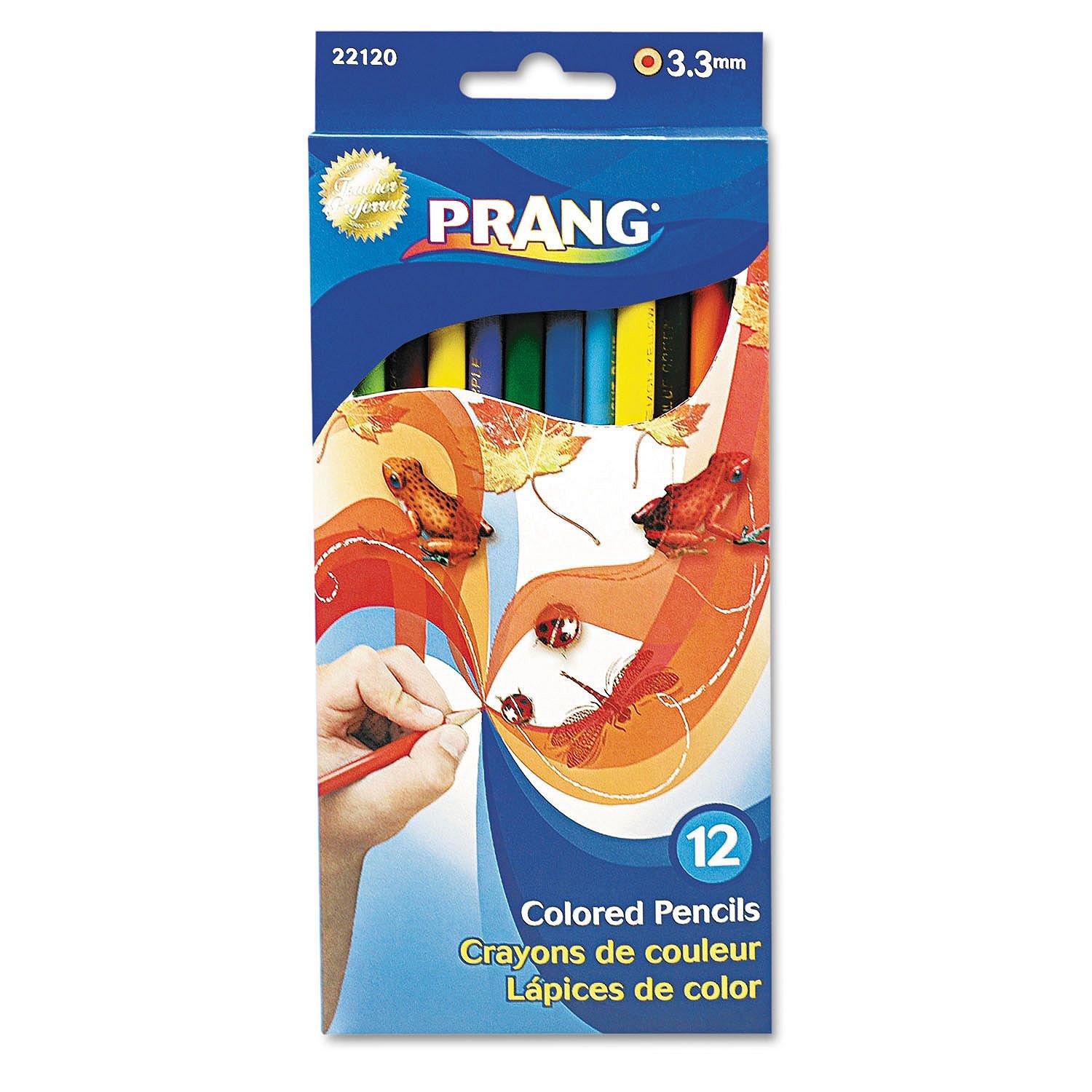 Prang Colored Wood Pencil Set, 3.3 mm, 12 Assorted Colors, 12 Pencils/Set48
