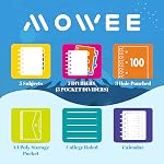 Spiral Notebook - 5 Subject Notebook, College Ruled Notebook With Dividers Pocket, Tabs Label, 11" Ruler, 200 Pages, for Writing Journal, Home & Office, School Supplies, 8.5''x11''Black | 200 Pages, 11" Ruler, 8.5"x11" Black, Pocket Dividers with Tab