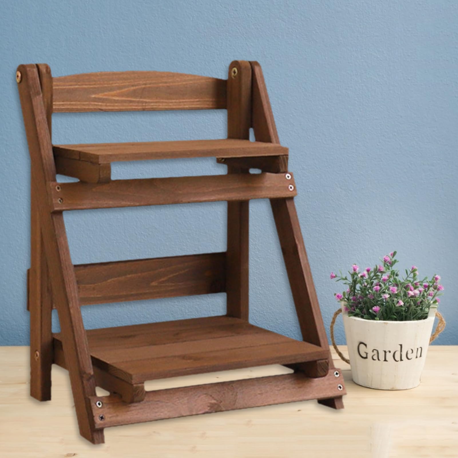 Support pour en bois – Support d'étagère échelle rustique pour