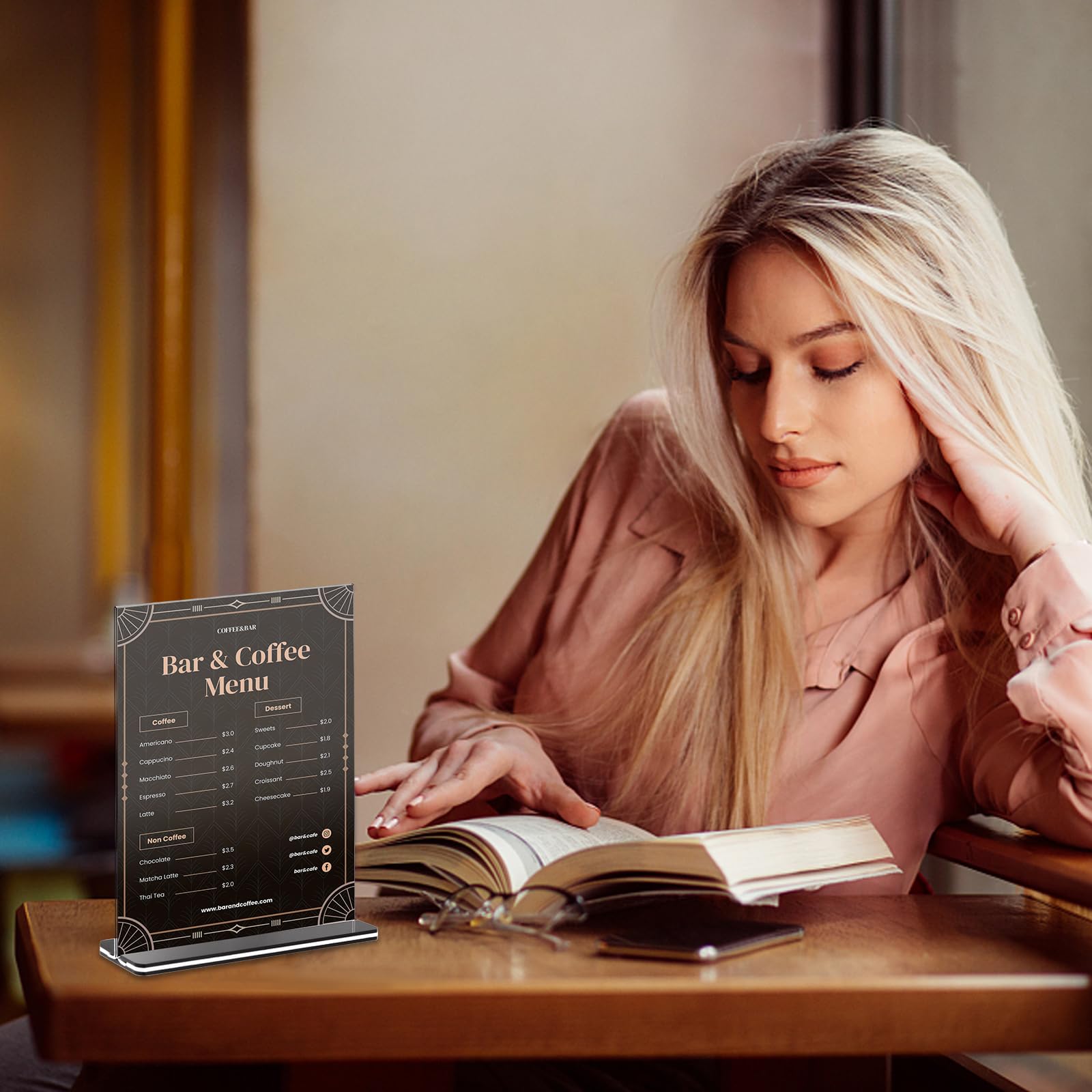 6x A5 Acryl Tischaufsteller - Transparente Schilderhalter Für Restaurant & Büro