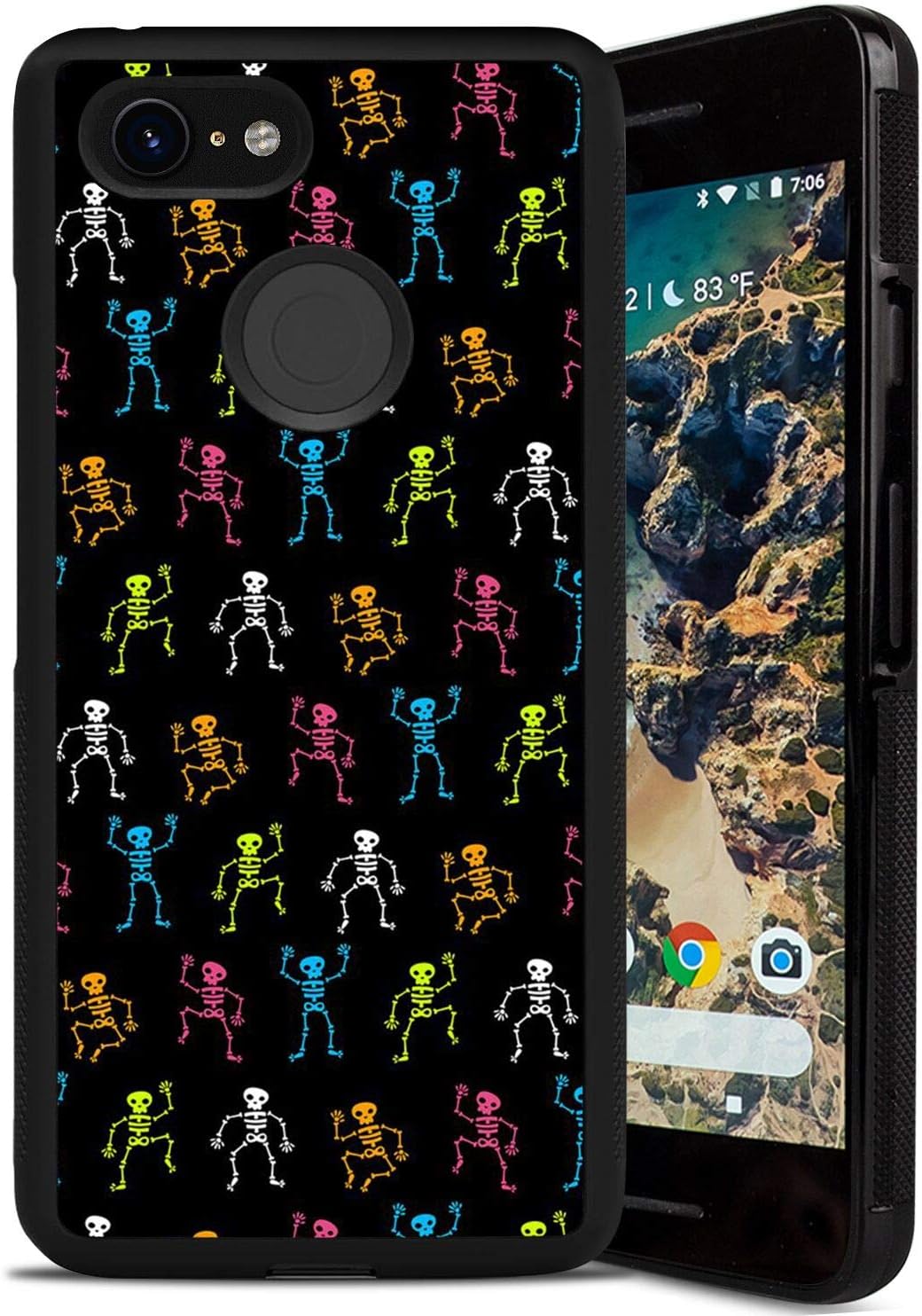 Google Pixel 3 Phone Case Skeleton Dancer Skull Pattern