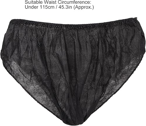 Miniatura 6 de Dioche 50 piezas de ropa interior negra desechable, talla única que se adapta a la mayoría de ropa interior de viaje portátil para mujeres y hombres