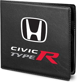 iPick Image Made for - Honda Civic Type R Car Auto Insurance Registration Black PVC Document Holder Wallet