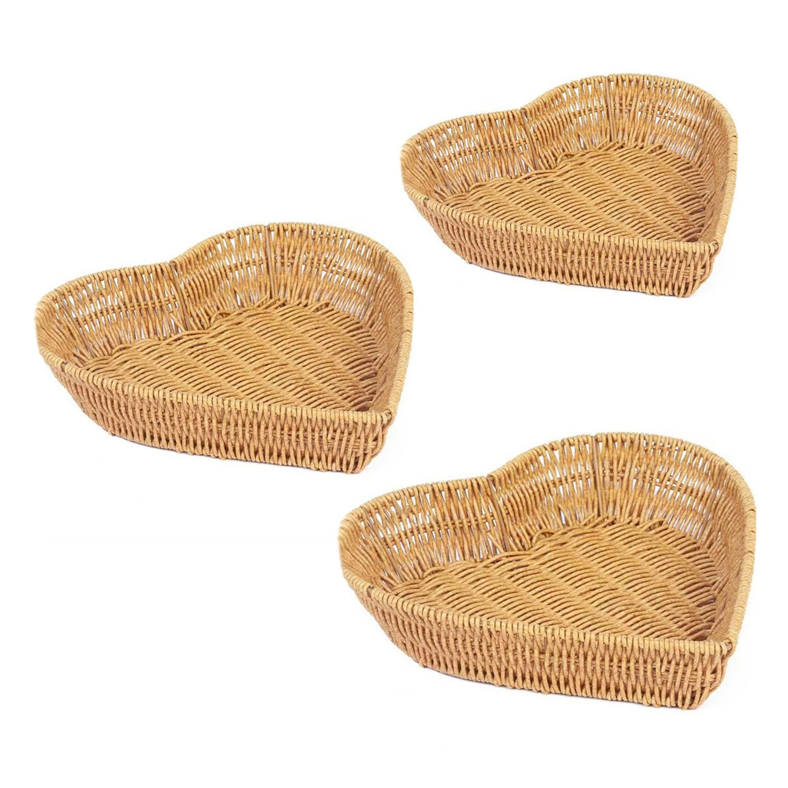 APGLSXY Portable Food Serving Basket Delicate Simulated Rattan Woven Food Serving Basket for Elegant Table Presentation Brown