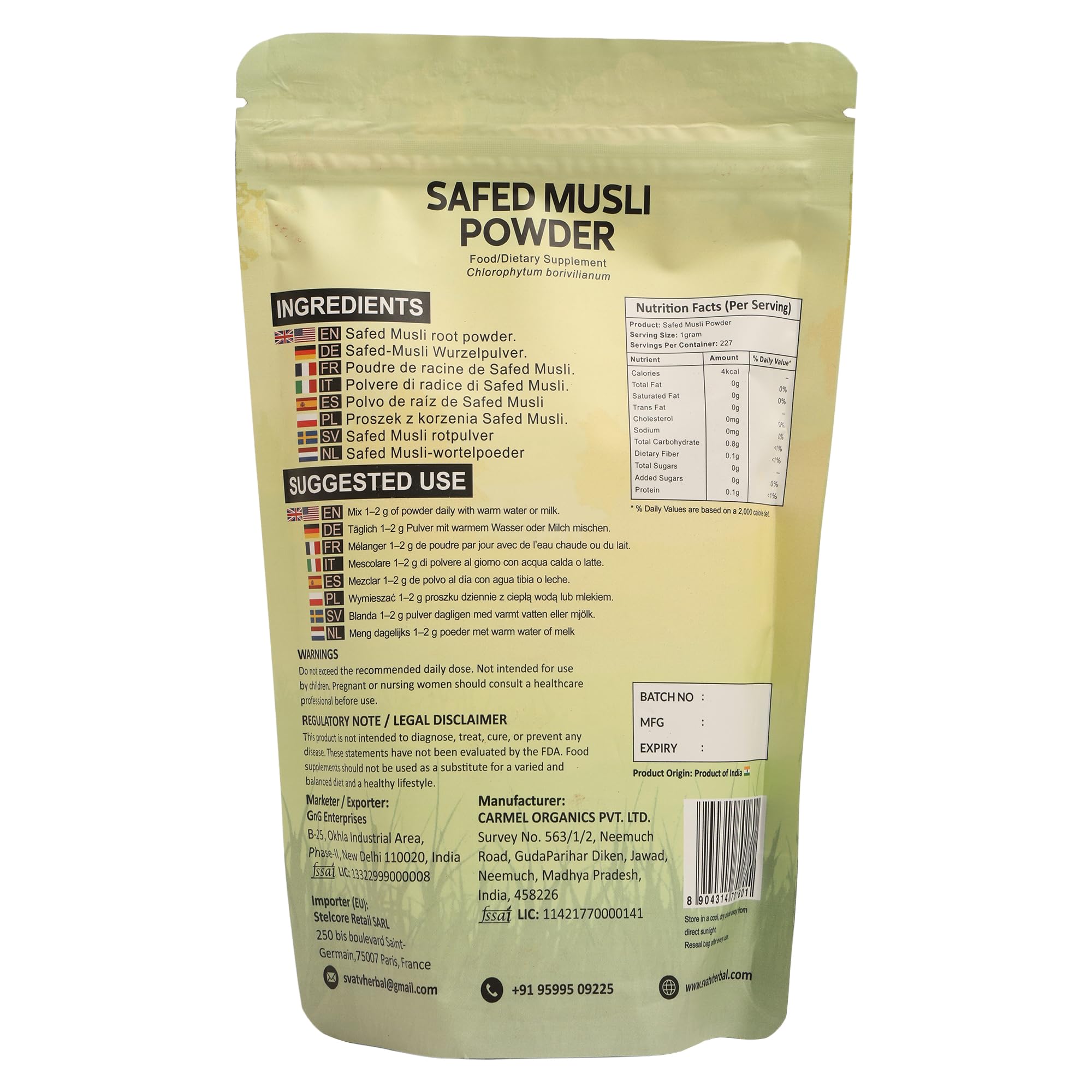Safed Musli Powder II Chlorphytum Borivillianum II 227 g