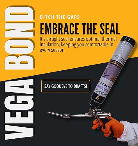 Miniatura 2 de Vega Bond Paquete de 6 espumas aislantes de 29 onzas (120 pies de tabla) con pistola de aplicación y limpiador paquete de 6
