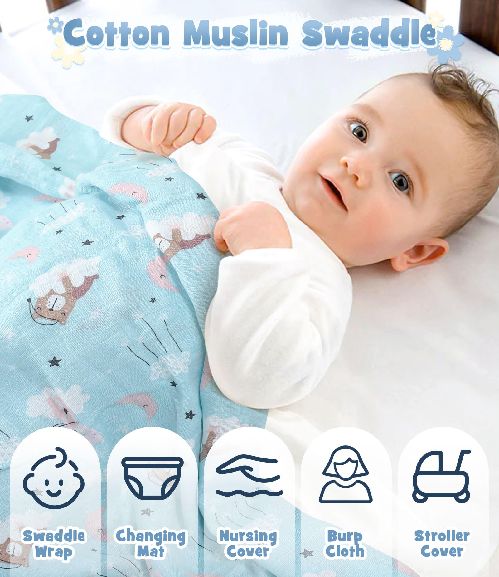 Tacobear Cesta Bebe Recien Nacido Niños Regalo Bebé Recién Nacidas para Bebé con Manta de Muselina Body Bebé Babero Tarjetas de Hitos Manta Regalo Baby Shower Bebe Cesta Recien Niños Niñas