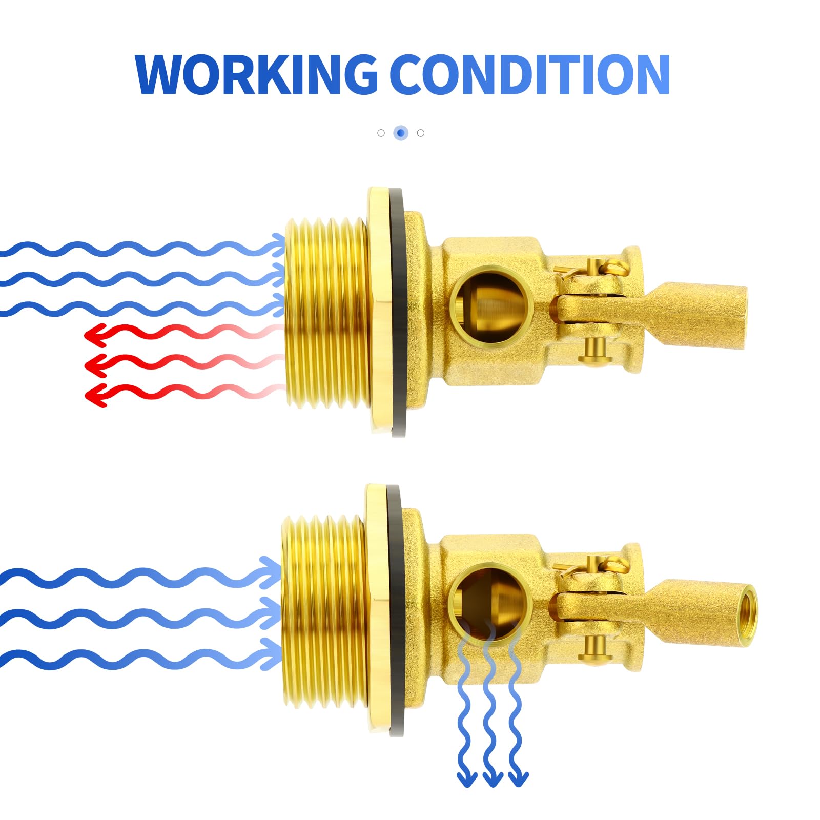 2 pièces 3/4" BSP de vanne à flotteur en acier inoxydable 304 avec adaptateur, Ballcock Interrupteur de contrôle automatique du niveau d'eau pour réservoir de stockage