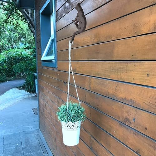 Miniatura 7 de BRASSTAR Ganchos de pared de gato de hierro fundido, montaje de pared decorativo para gato para colgar plantas, cesta de flores, soporte para