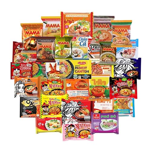 Mystery Asian Ramen - Paquete variado de 12 fideos instantáneos con palillos