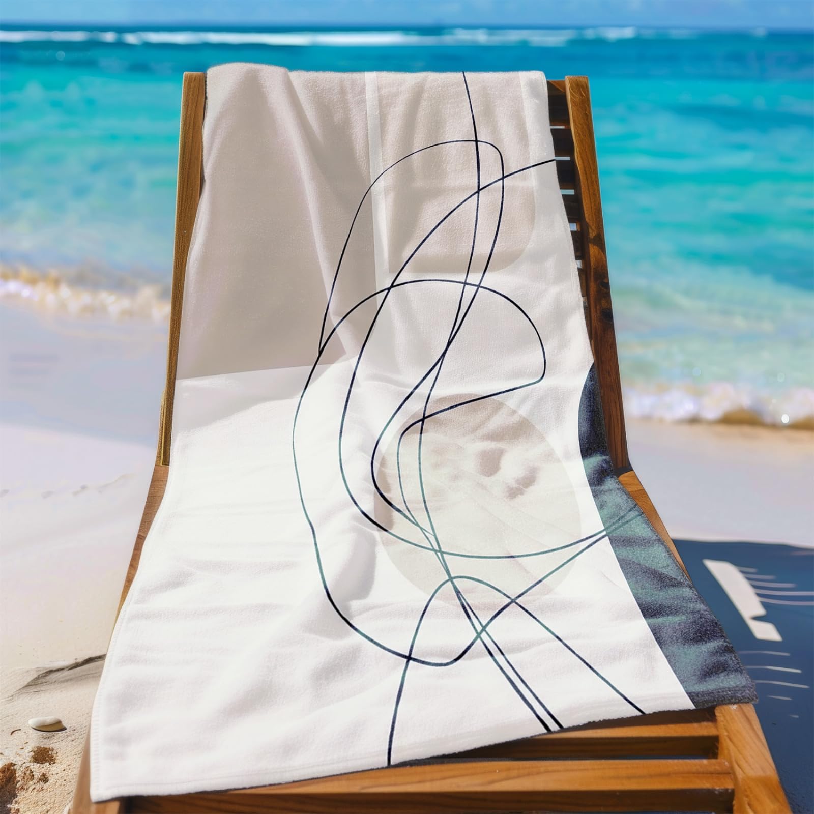 Générique Serviette de Plage 90X180 Modèle Beige