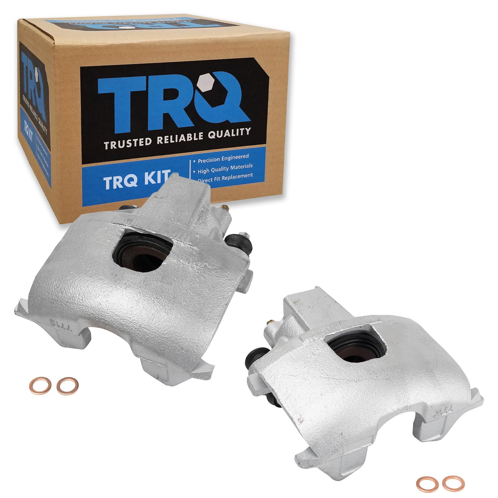 TRQ Front Brake Caliper Set Zinc Coated Hardware