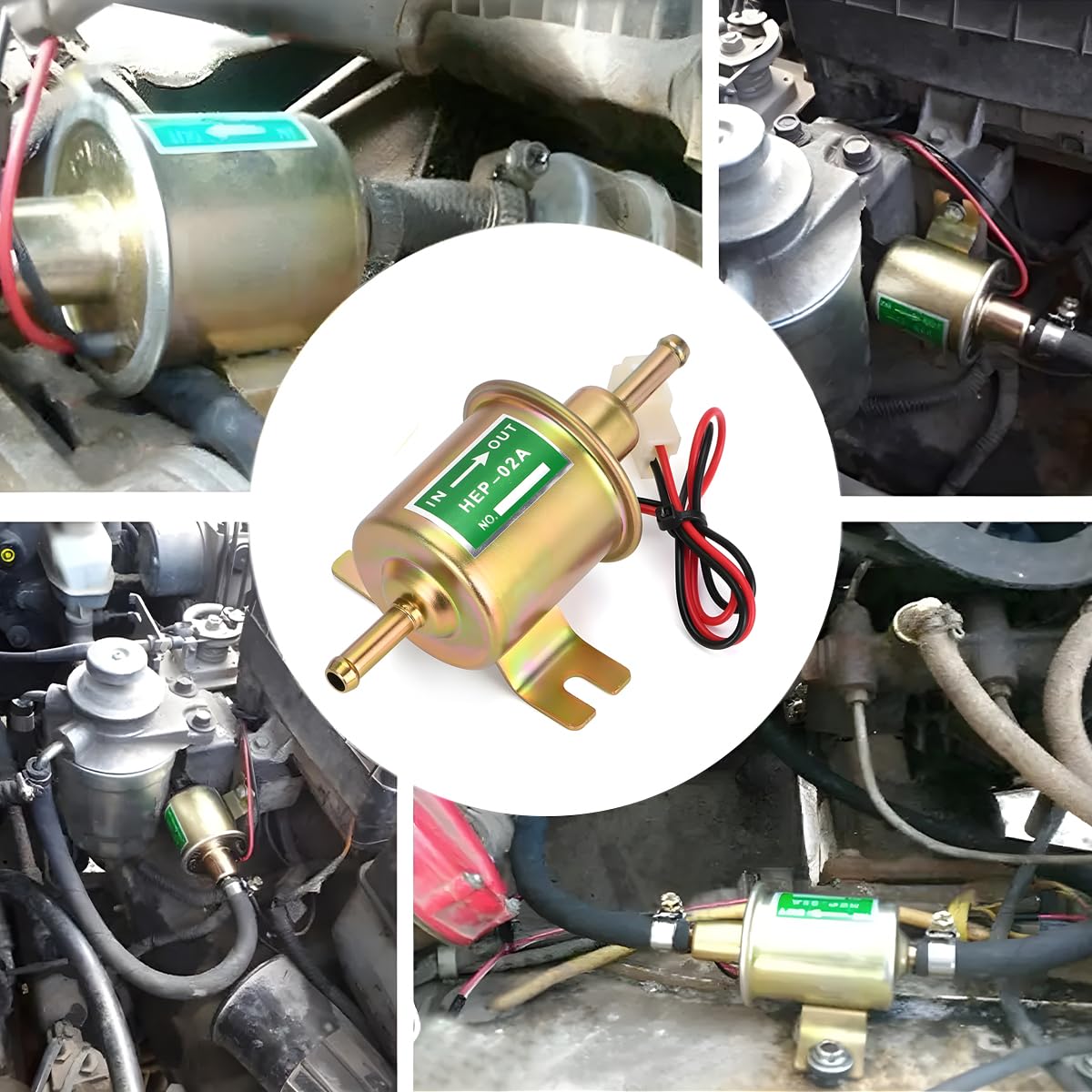 Pompa Benzina Elettrica 12V HEP-02A - Pompa Carburante A Bassa Pressione 3-5 PSI Per Motori - Foto 5