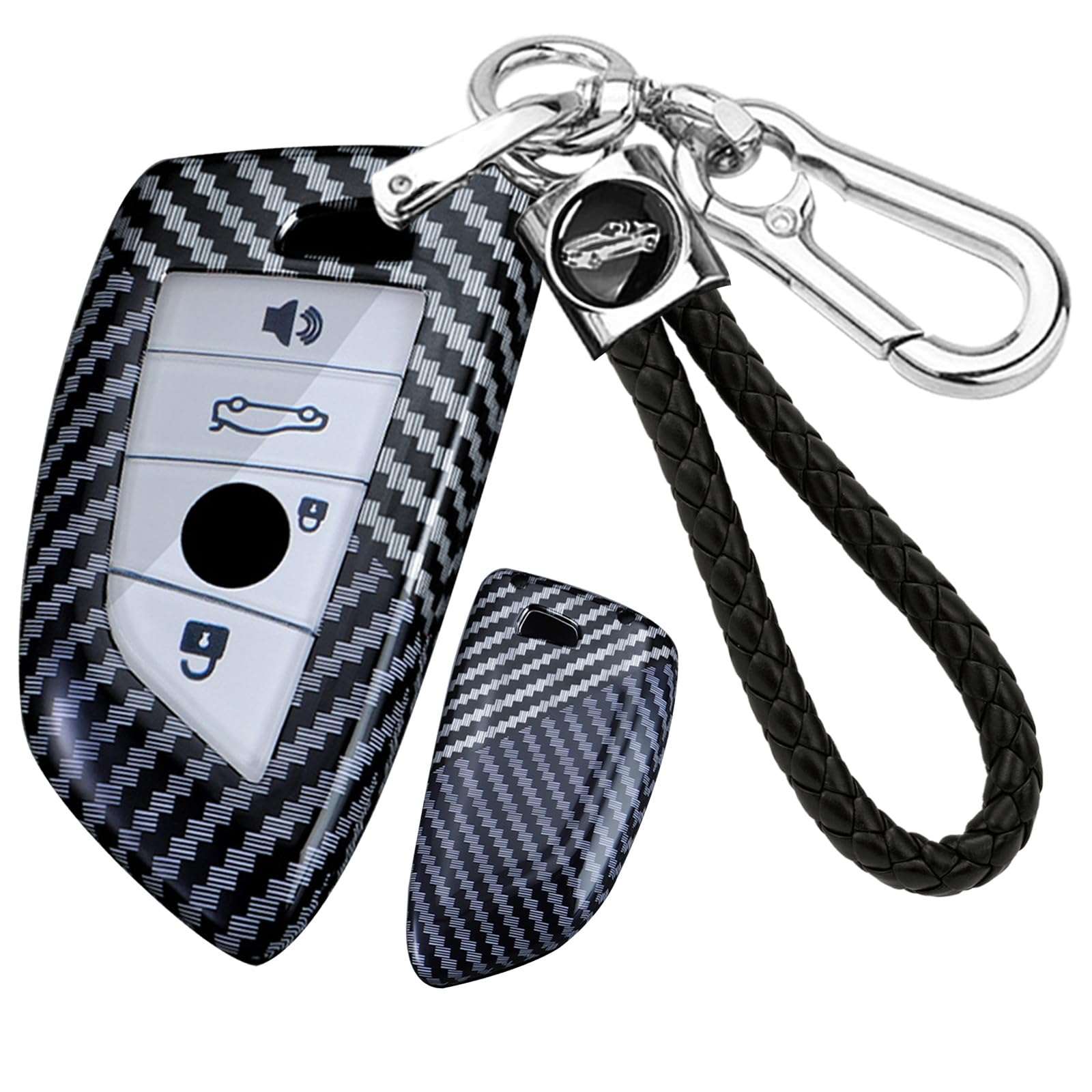 ontto Keyless Remote Key Fob Skin Carbon Fiber Texture Cover