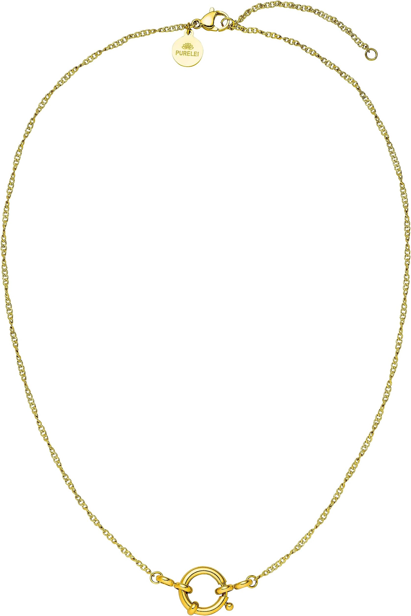 PureleiLokahi Women's Charm Necklace - Women's Necklace Made of Durable Stainless Steel - Waterproof Chain - 40-45 cm Length Adjustable - Necklace for Your Individual Look, Sterling Silver, No
