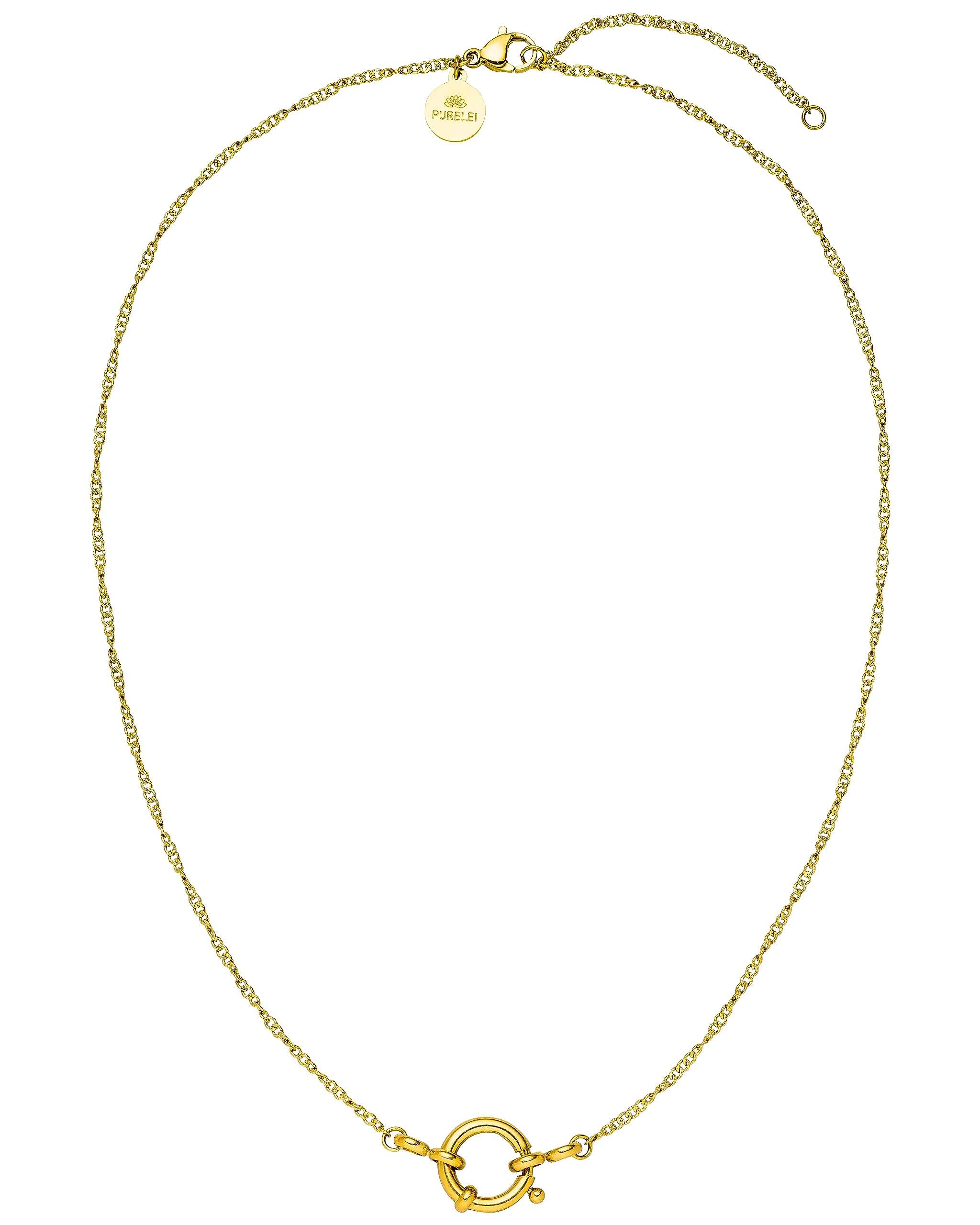 PureleiLokahi Women's Charm Necklace - Women's Necklace Made of Durable Stainless Steel - Waterproof Chain - 40-45 cm Length Adjustable - Necklace for Your Individual Look, Sterling Silver, No