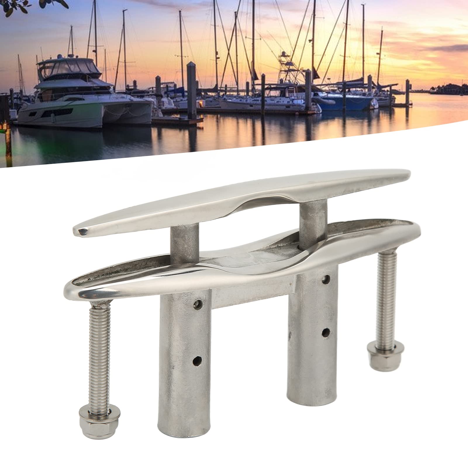 KIMISS Dock Bitta, 6in Pull Up Barca Bitta In Acciaio Inox 316 Heavy Duty Marine Dock Bitta con Controdadi per Yacht